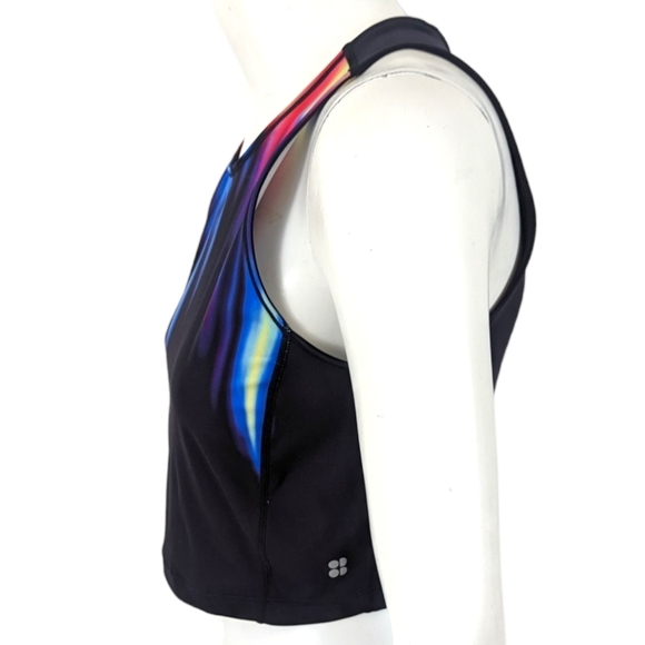 Sweaty Betty Kenza Power Crop Tank Top Womens Medium Black Workout Active - Picture 4 of 10